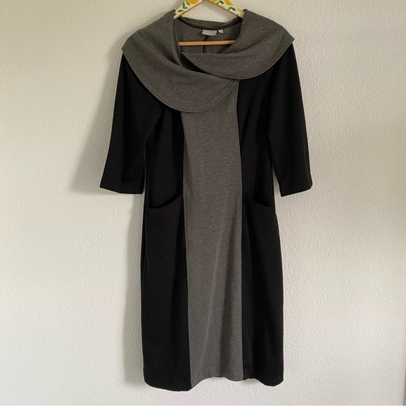 eShakti Women's Gray/Black 3/4 Sleeve Sheath Dress Size Medium (10) - Picture 1 of 5